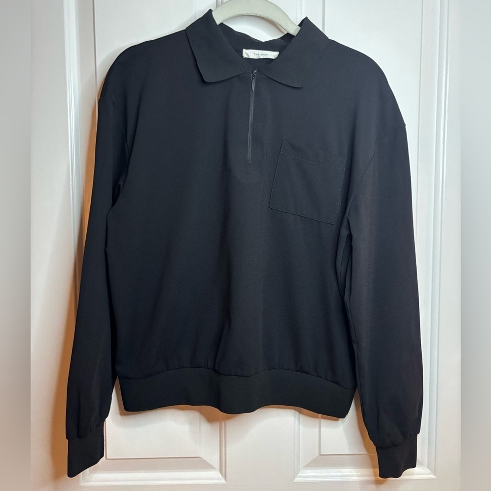 EUC The Row French Terry sweatshirt style top in black size XS